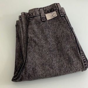 Vintage Wrangler Rib Cage hi waisted flat front acid wash black jeans SZ 7 NWT
